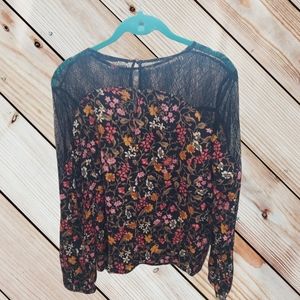 *5/$25 Zara Basic Black Floral Lace Blouse